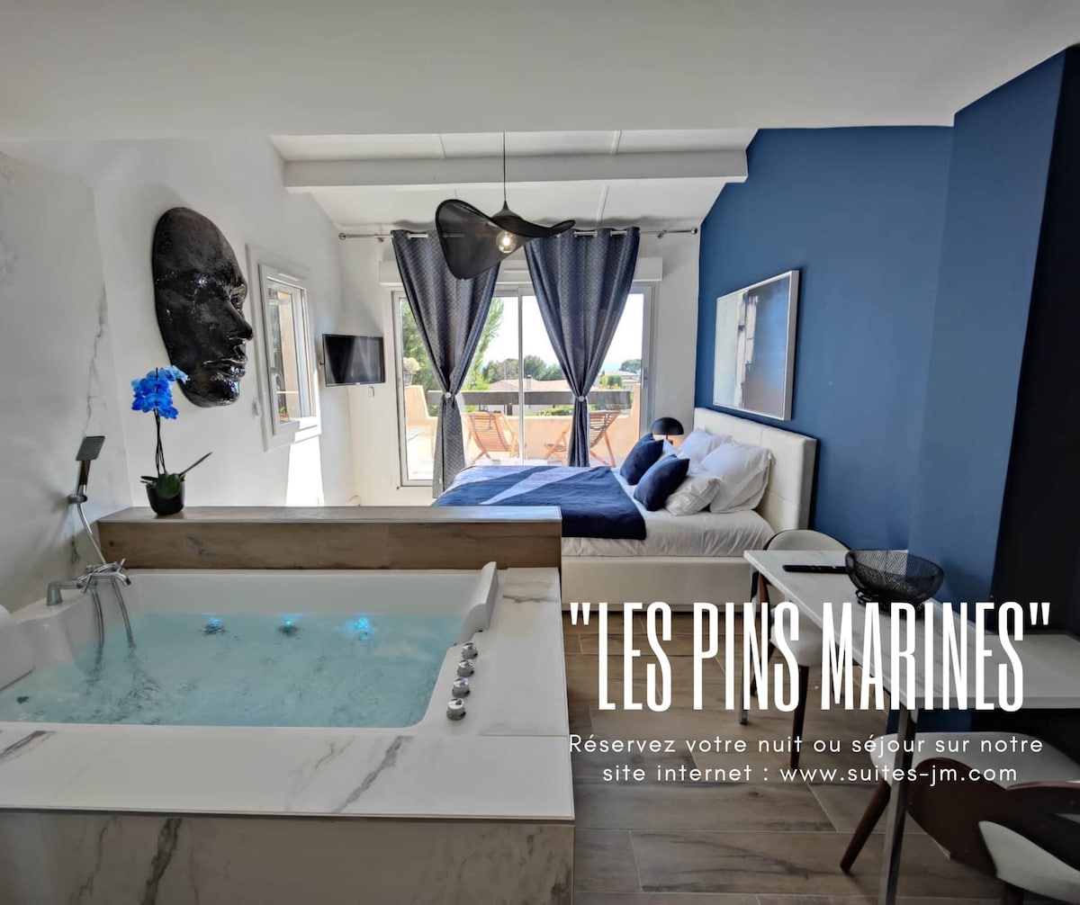JM套房「Les Pins Marines」套房（按摩浴缸和Vue Mer ）
