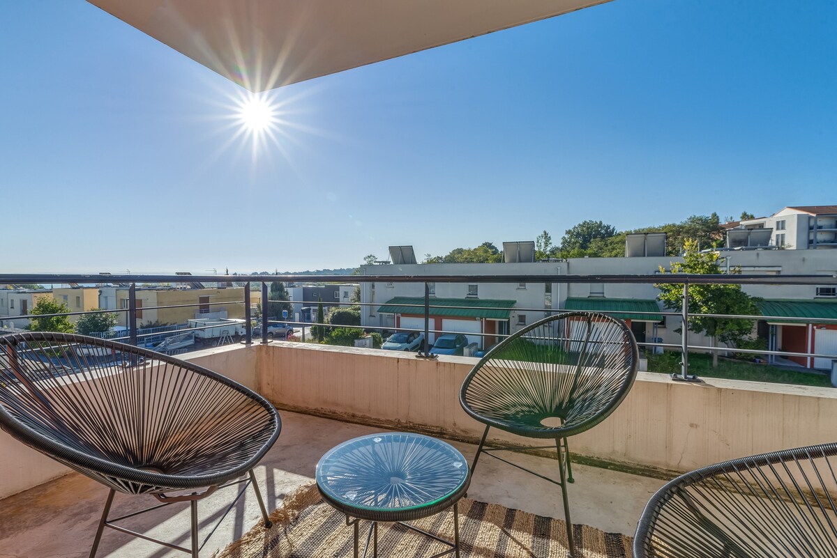 La Rosace -带阳台和停车场的舒适公寓