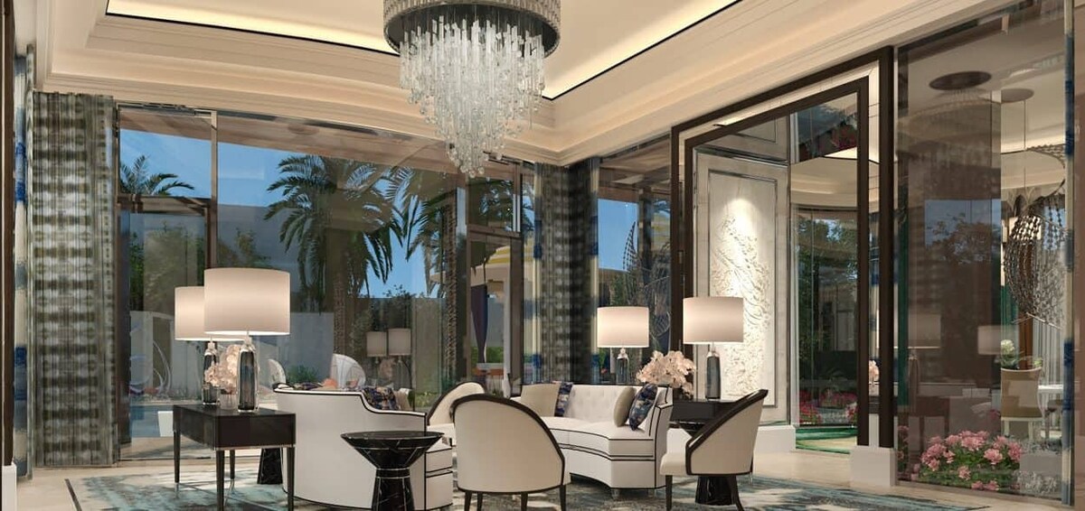 Crockfords Las Vegas、LXR Hotels and Resorts的4卧室套房，配备5张床位（按适合程度）