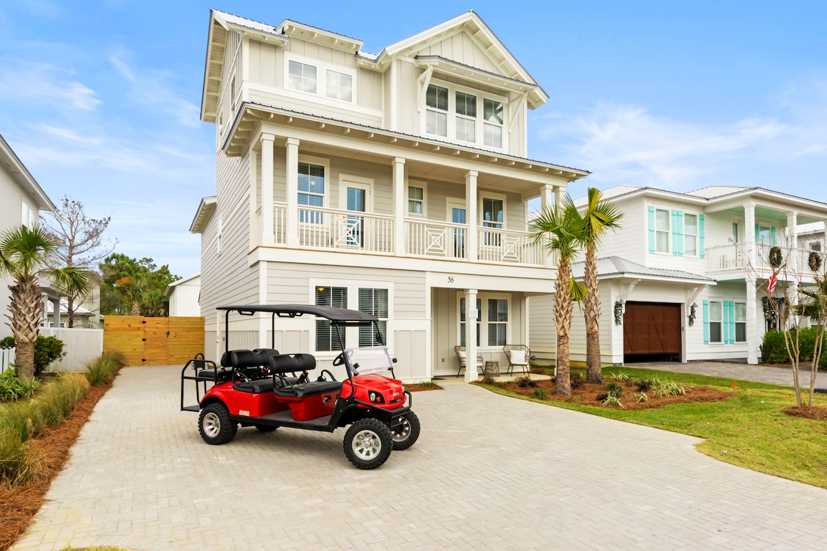 Brand New! Private Pool! Golf Cart! 4 Min to Beach