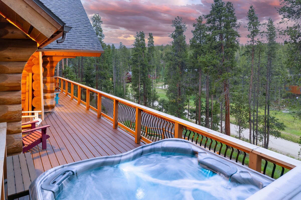 山景豪华木屋，带热水浴缸景观游戏室-每日500美元免费活动和设备租赁