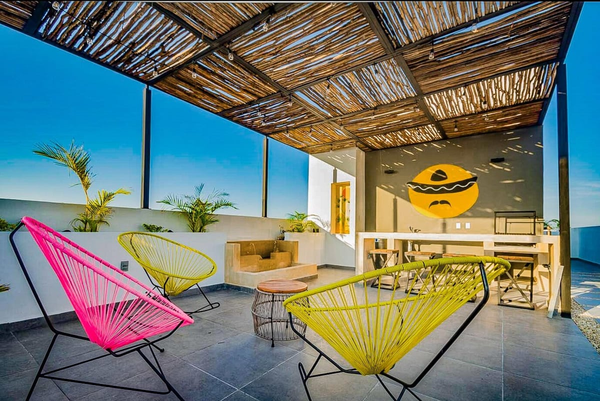~标准双人单间公寓PDC绿洲~泳池+屋顶休息室~步行即可抵达大道5号（ Avenida ）和最佳的Playa海滩！