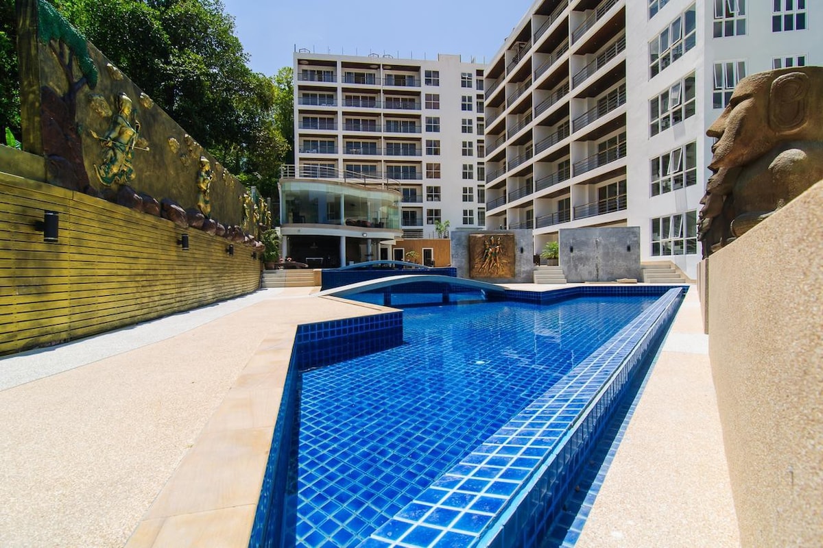 芭东海景单间公寓-安静的地方、游泳池、qym