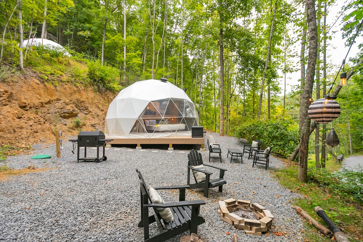 时光豪华露营-配备电力、暖气和空调的圆顶屋