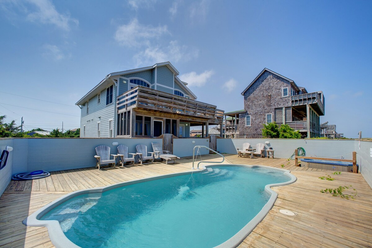 4BR Oceanfront | Pool | Hot Tub | Fireplace