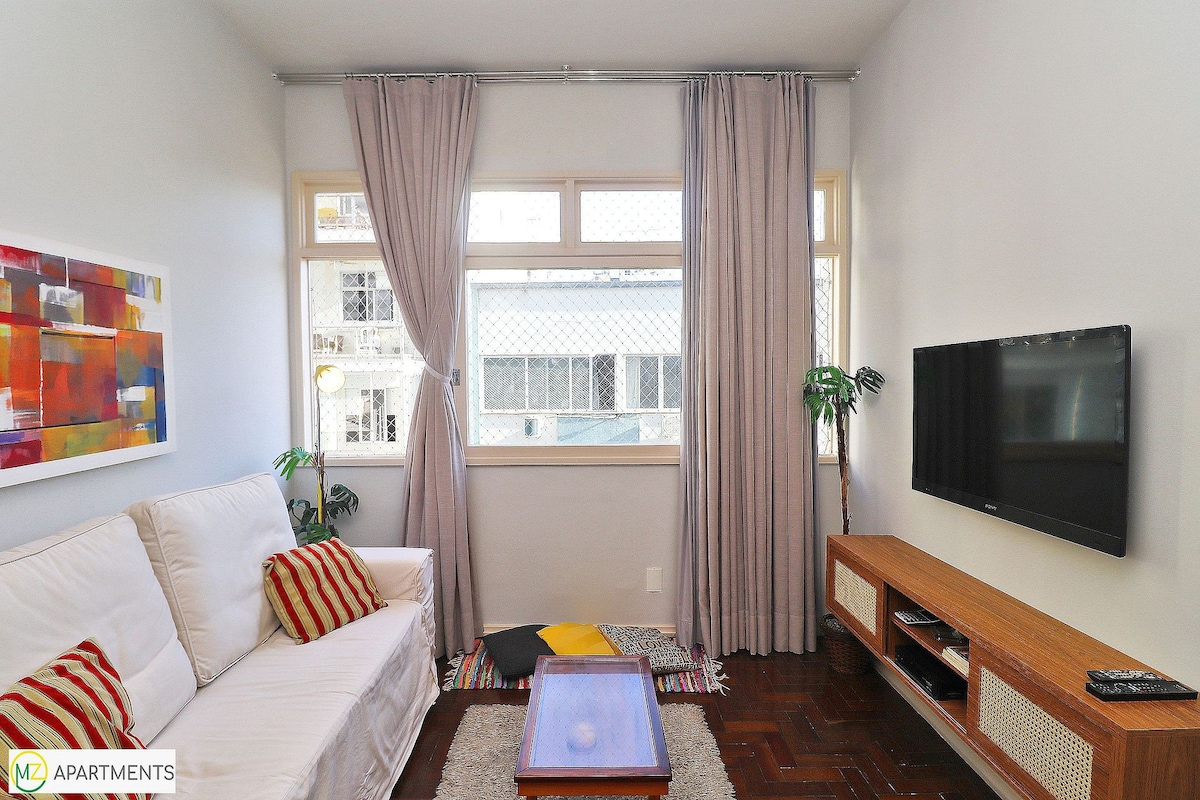 位于伊帕内玛（ Ipanema ）舒适而全套的2卧室卧室