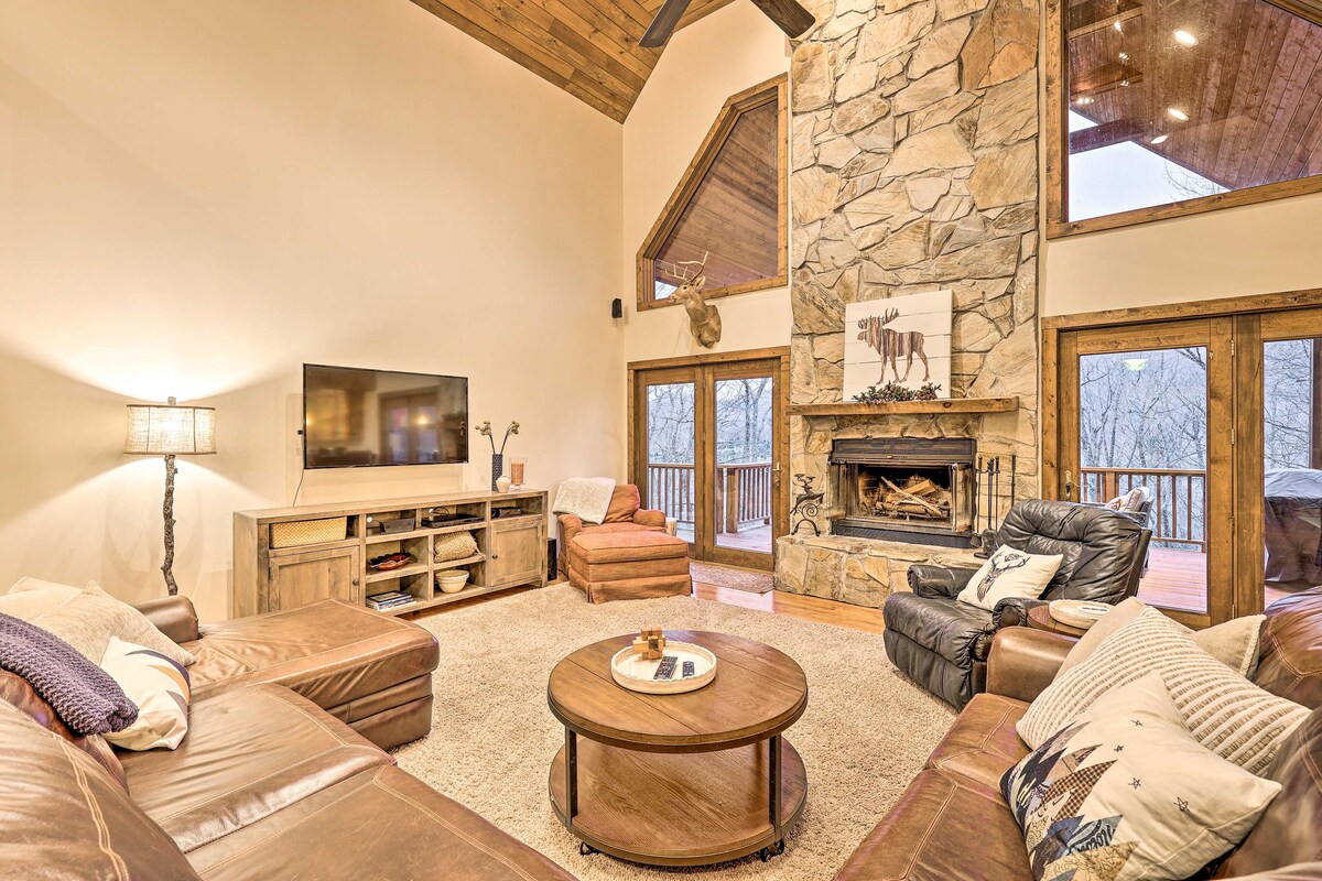 Spacious Elk Park Lodge w/ Game Room & Fire Pit!