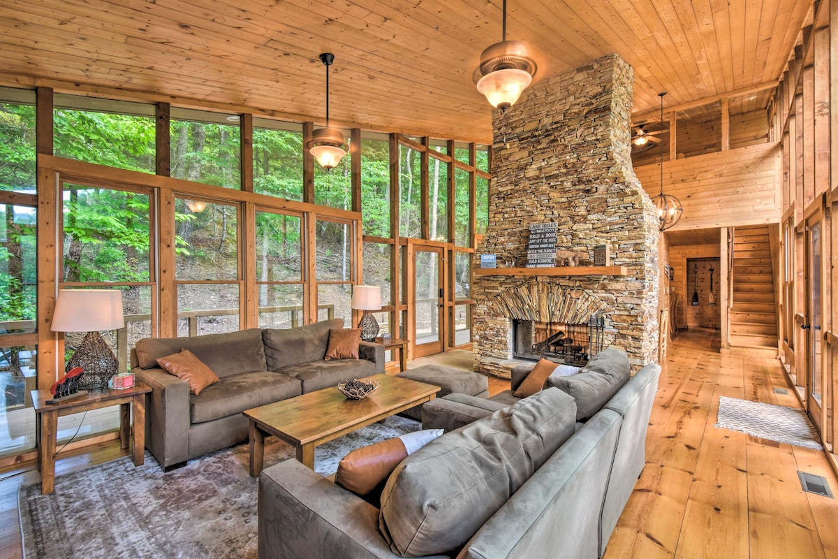 Lakefront ‘Glass House’ Cabin w/ Mountain Views!