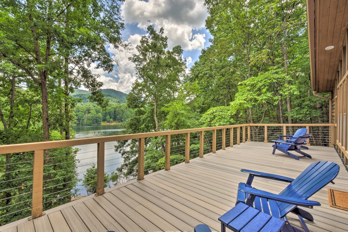 Lakefront ‘Glass House’ Cabin w/ Mountain Views!