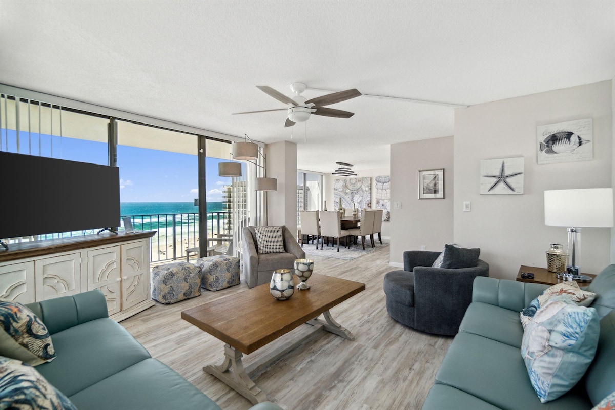 Remodeled! Beachfront Wraparound Balcony Edgewater