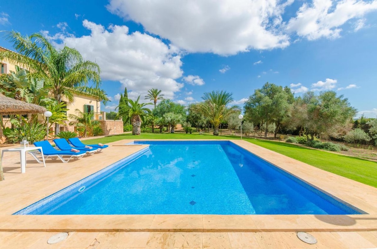 Villa 8 km away from the beach with swimming-pool