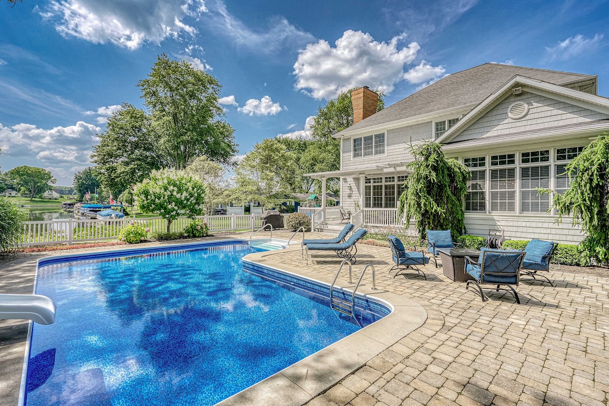 Executive Home w/ Heated Pool on Lake Wawasee