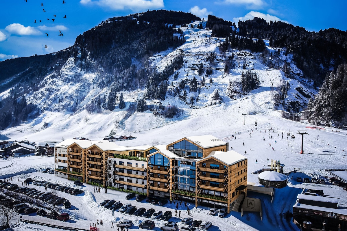 Beautiful apartment with 2 bathrooms, on ski slope