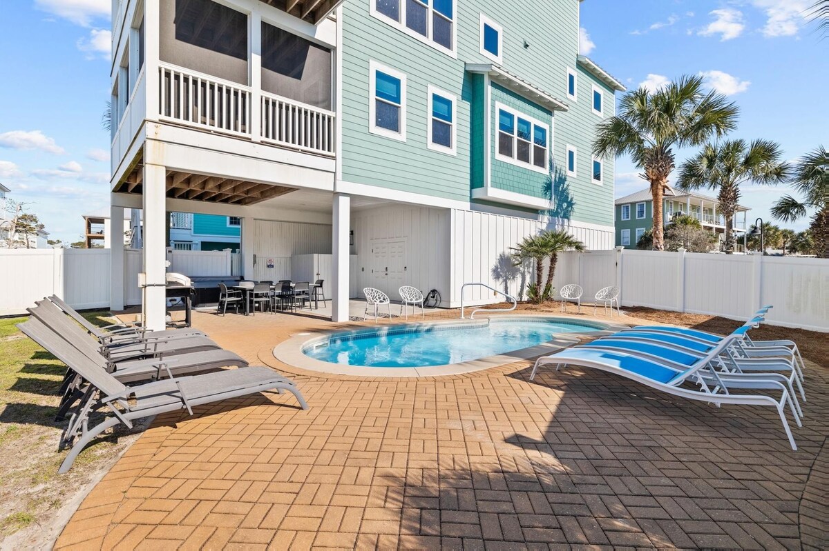 Spectacular home with pool, fire pit, and hot tub