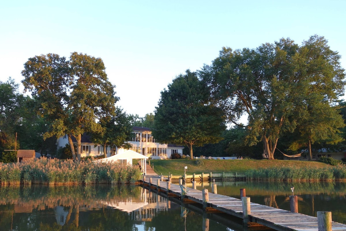 Private pier, pool at waterfront Chestertown home