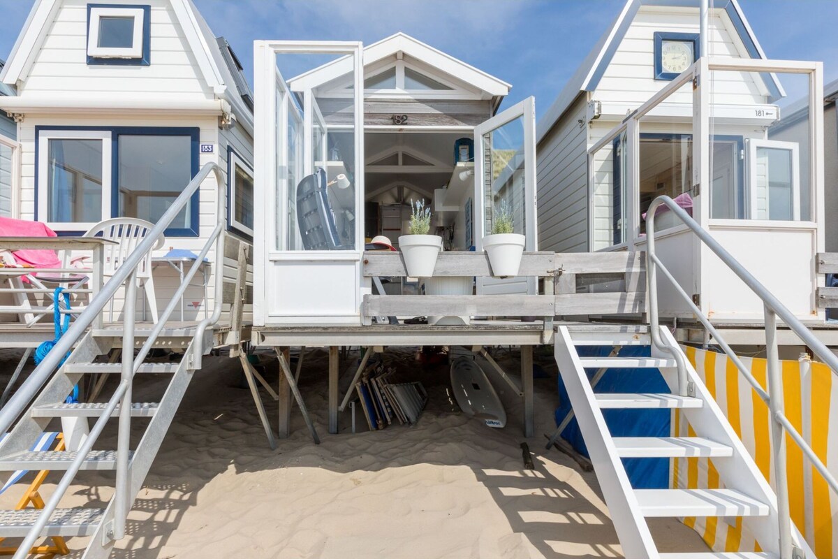 独一无二的海滨别墅，位于Dishoek海滩上，有2名成人和2名儿童
