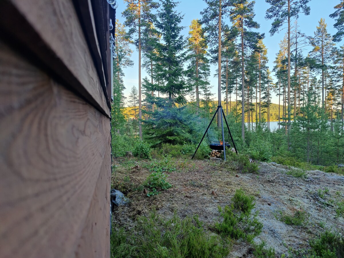 Finnskogen的离网微型住宅。