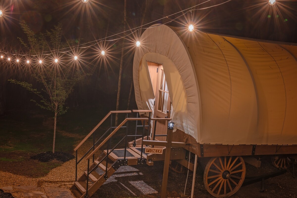The Pioneer  |  Real Covered Wagon | King Bed & Bu