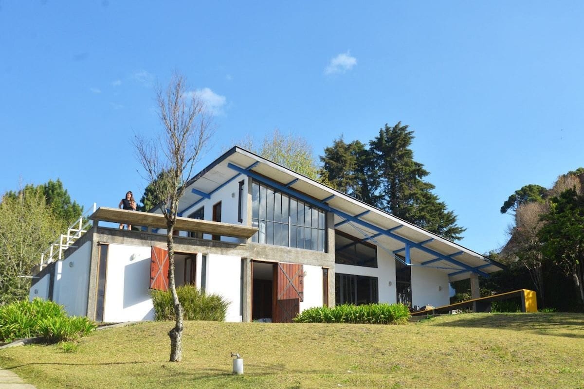 Architect's house with view, garden and fireplace