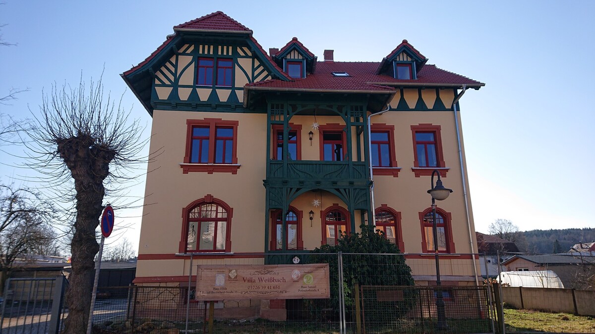 带壁炉房和温室休息室的公寓（ Villa Weißbach-Haus Hilda ）