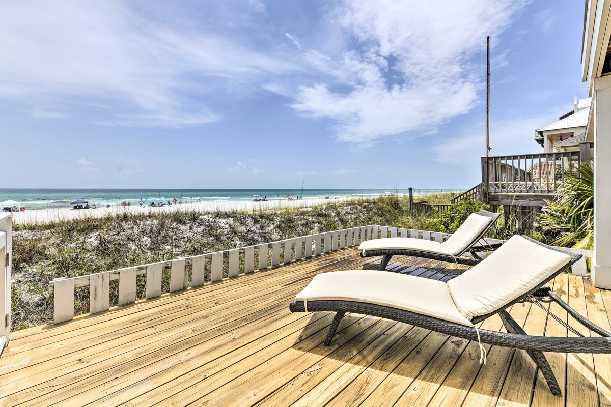 Luxe, Beachfront PCB Home w/ Decks & Grill!