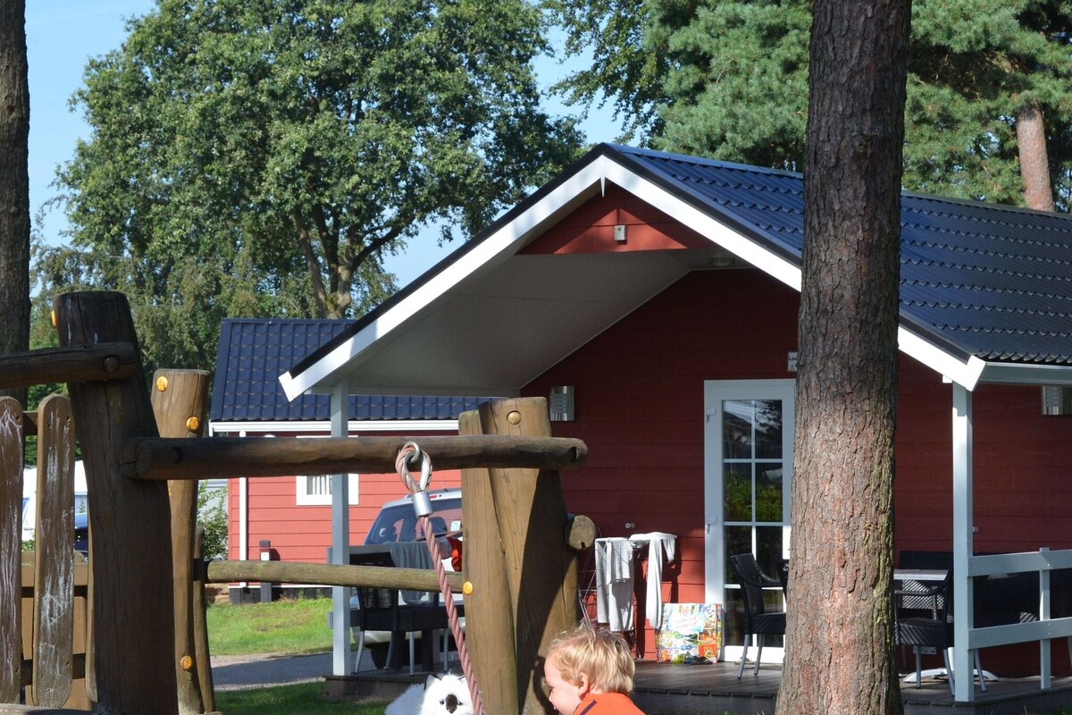 温馨的度假木屋，配备洗碗机，位于Twente的度假公园内