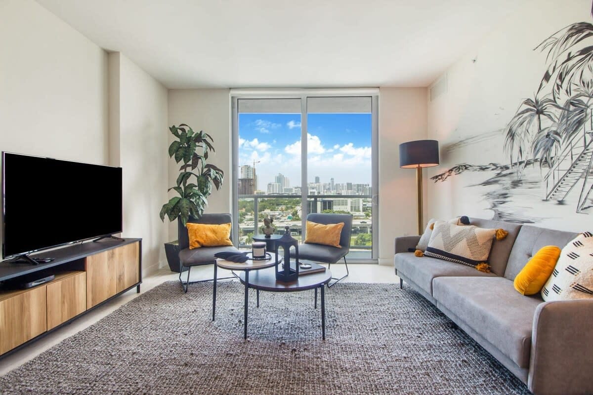 迈阿密设计区令人惊叹的1卧室公寓