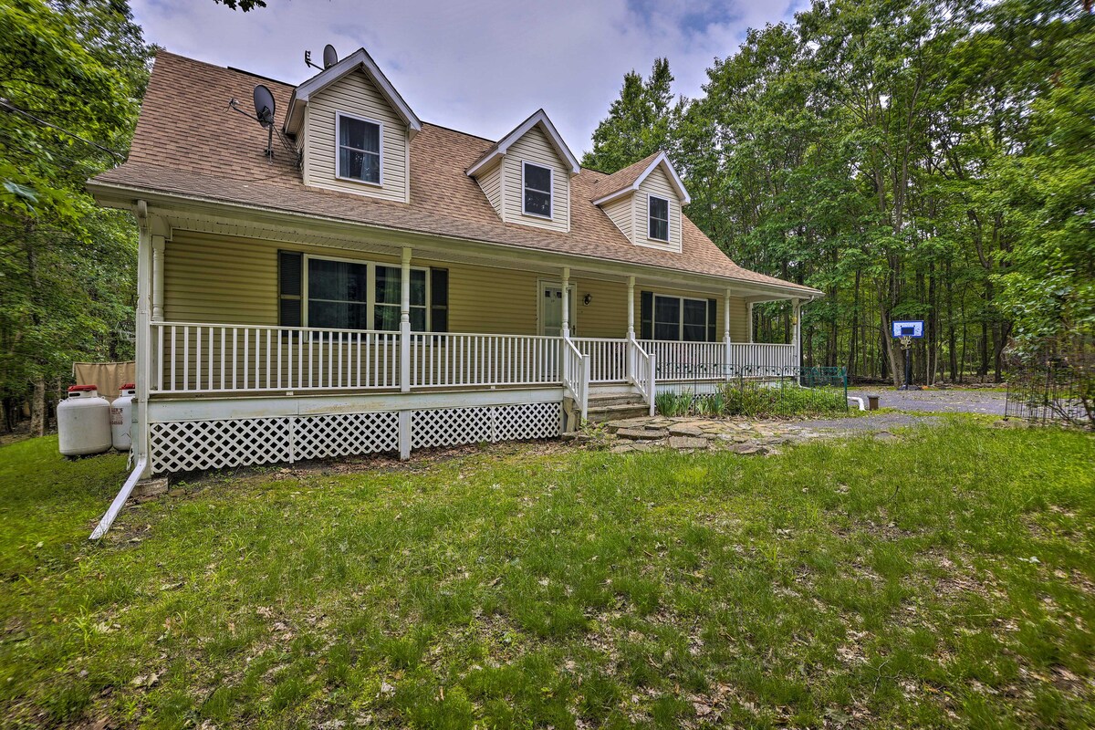 Poconos Family Retreat w/ Private Yard & Hot Tub!