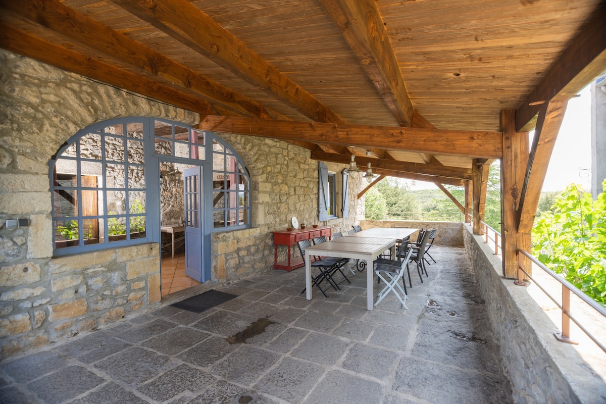 Stone farmhouse in the countryside