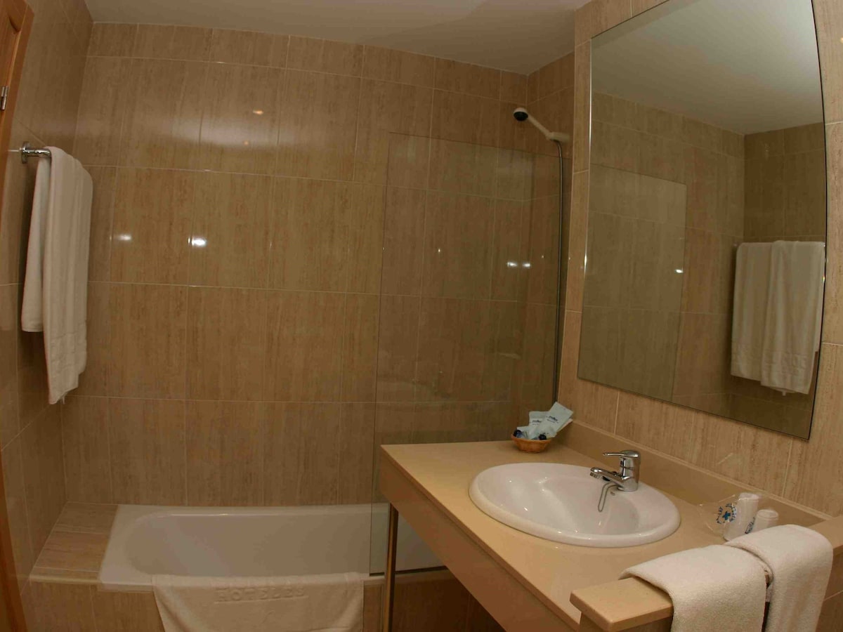 Habitacion Doble con dos camas Baño con bañera en Hotel Puerta de Santillana