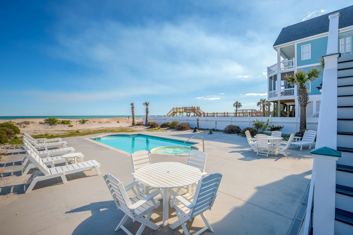 6BR Oceanfront | Pool | Hot Tub | Balcony | W/D