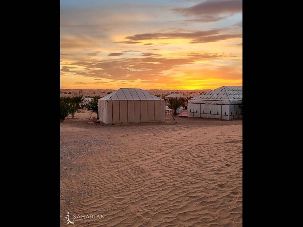 Splendid desert Saharian Luxury Camp in quiet and