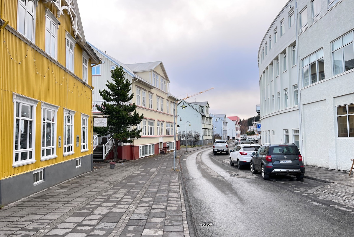 位于阿克雷里（ Akureyri ）市中心的舒适公寓