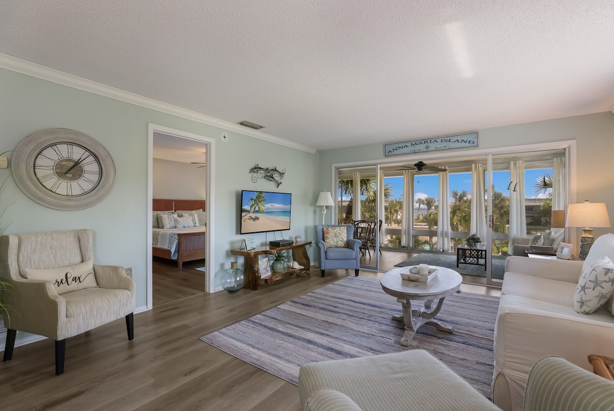 福尔摩斯海滩海滨2卧室公寓，可欣赏水景！