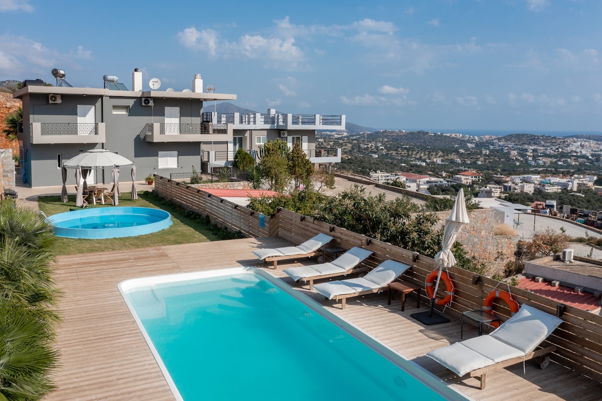 Amina villa,Private & kids pool,Gym,Agios Nikolaos