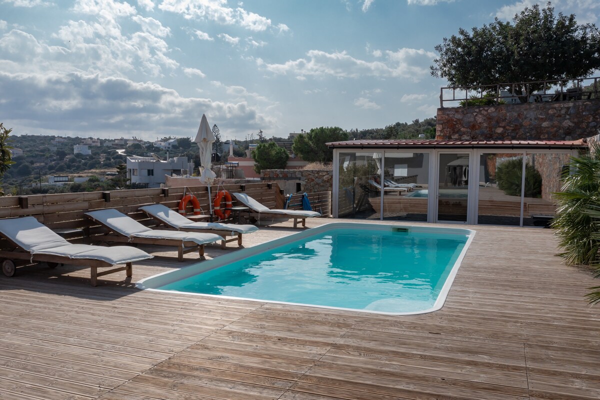 Amina villa,Private & kids pool,Gym,Agios Nikolaos