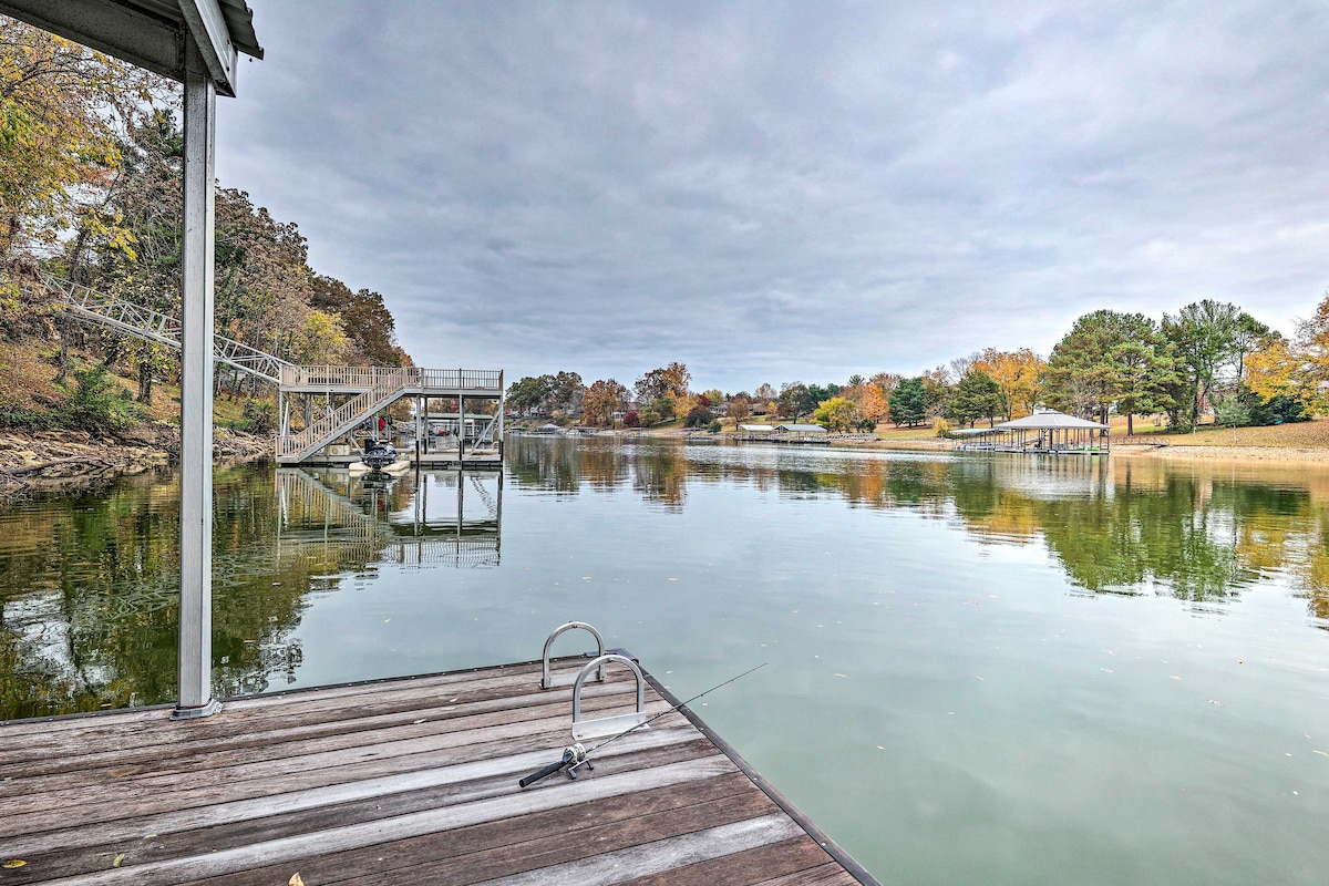 Spacious Lakefront Retreat w/ Hot Tub + Dock!