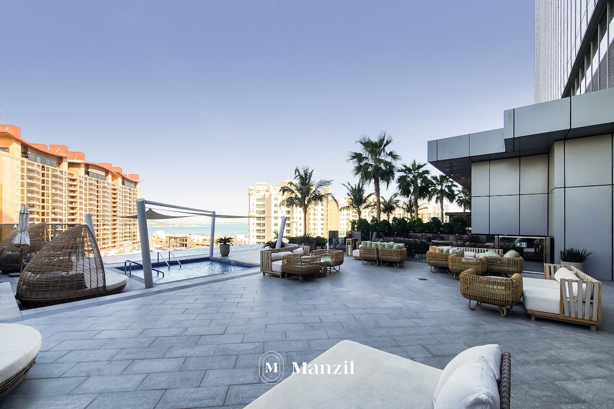 Manzil -单间公寓|棕榈塔|无边泳池景观