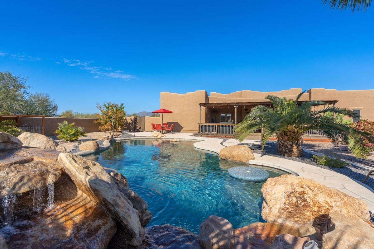 Western desert escape, pool, backyard oasis