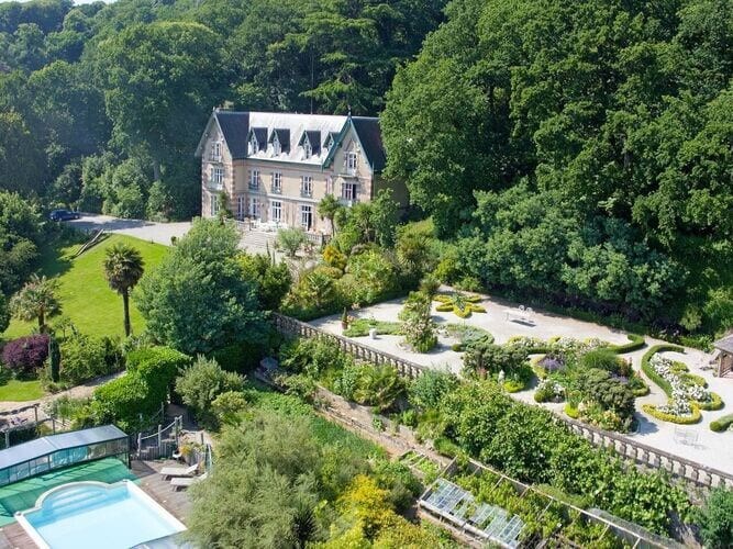 Chateau with private pool and panoramic view over the bay of Mont St Michel