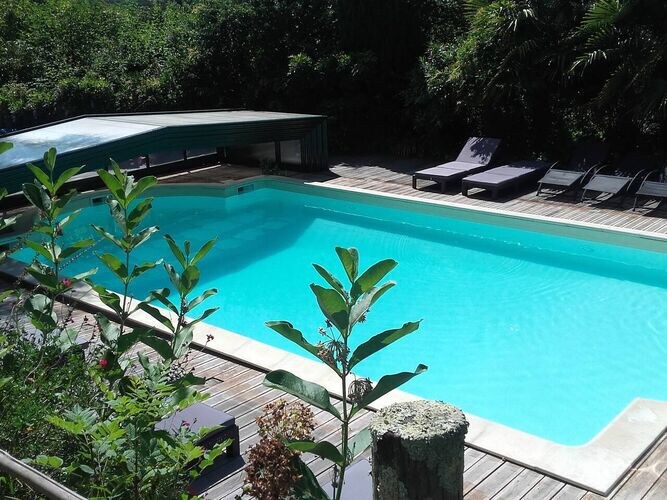 Chateau with private pool and panoramic view over the bay of Mont St Michel