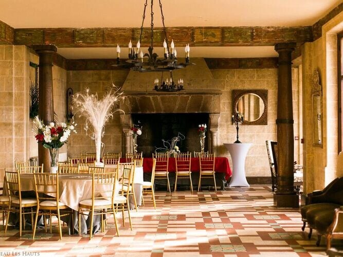 Chateau with private pool and panoramic view over the bay of Mont St Michel