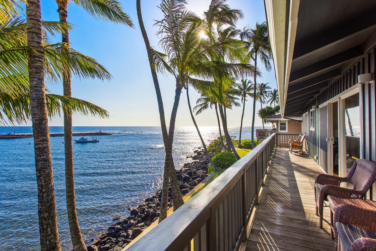 Kauai Bay House, Ocean Front, AC