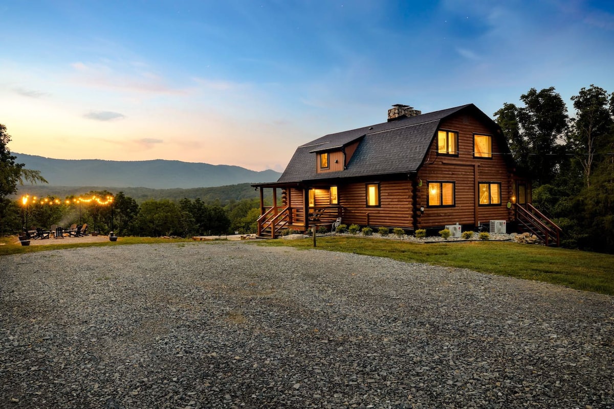 Luxe*LogCabin*MtnView*Sleeps12*Secluded*Shenandoah