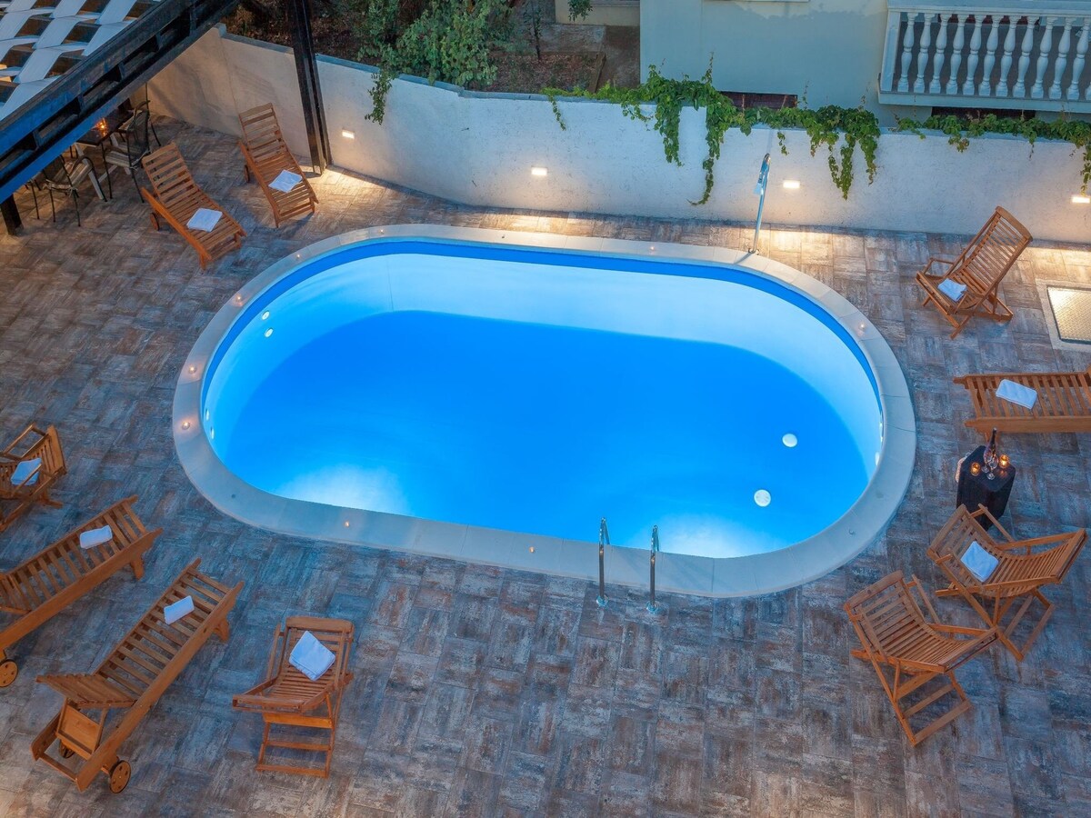 Seaside villa Marin with private heated pool