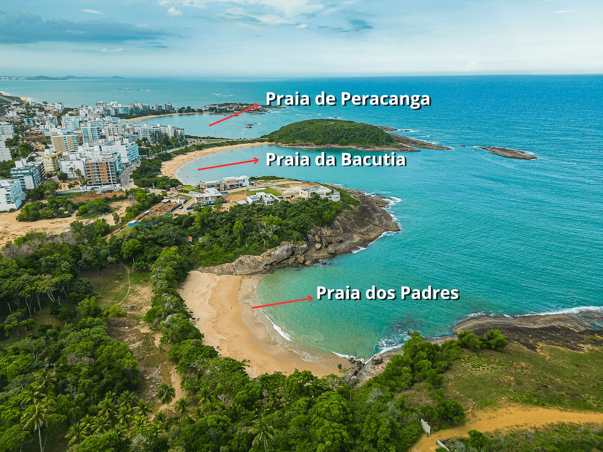 Dois quartos com ar a 190 m de praia Paradisíaca