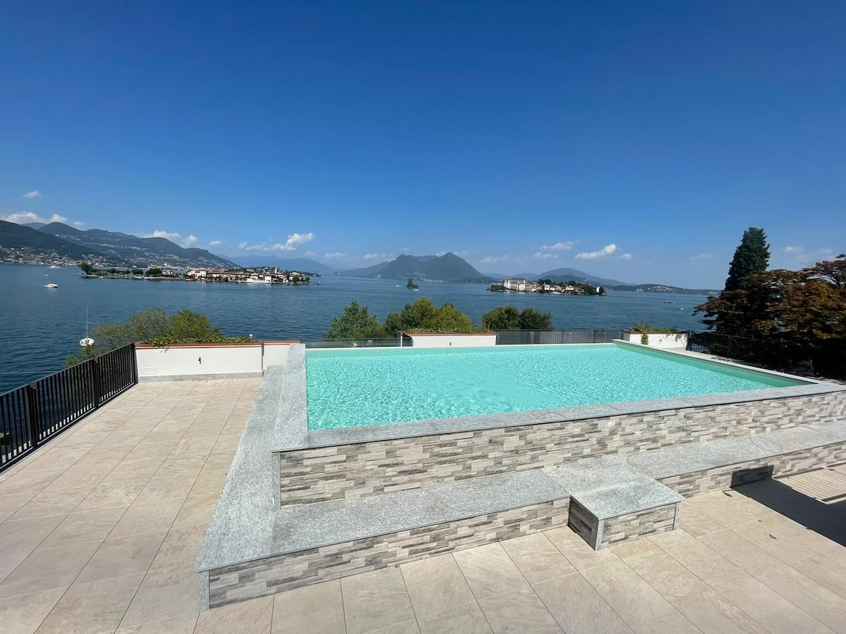 Isole apartment with pool and lake view in Baveno