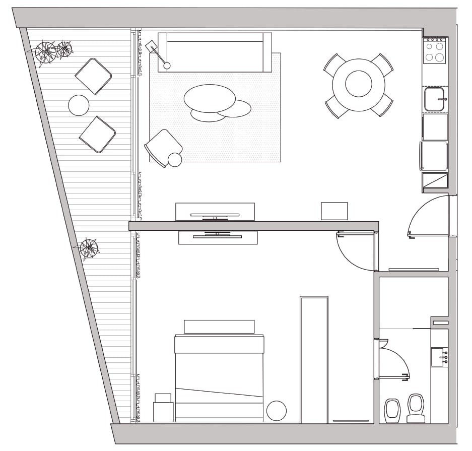 Soho Loft #2 — Modern 1-Bedroom w/ Balcony