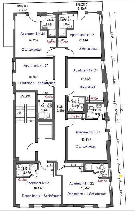 ABM公寓一楼可供14人入住（ 179655 ）