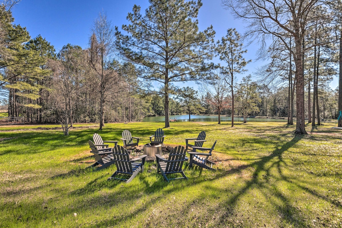 'Green Acres' Home w/ Fire Pit + Fishing Pond